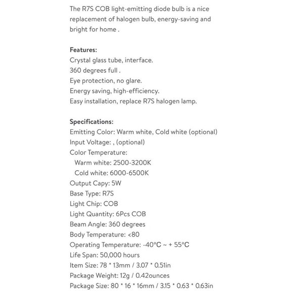 R75 COB LED Bulb Warm White – 7W Low-Profile Corn Light Replacement Lamp - Picture 4 of 4